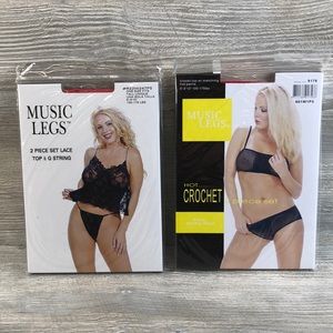 Music Legs Lingerie Lot of 2 Outfits